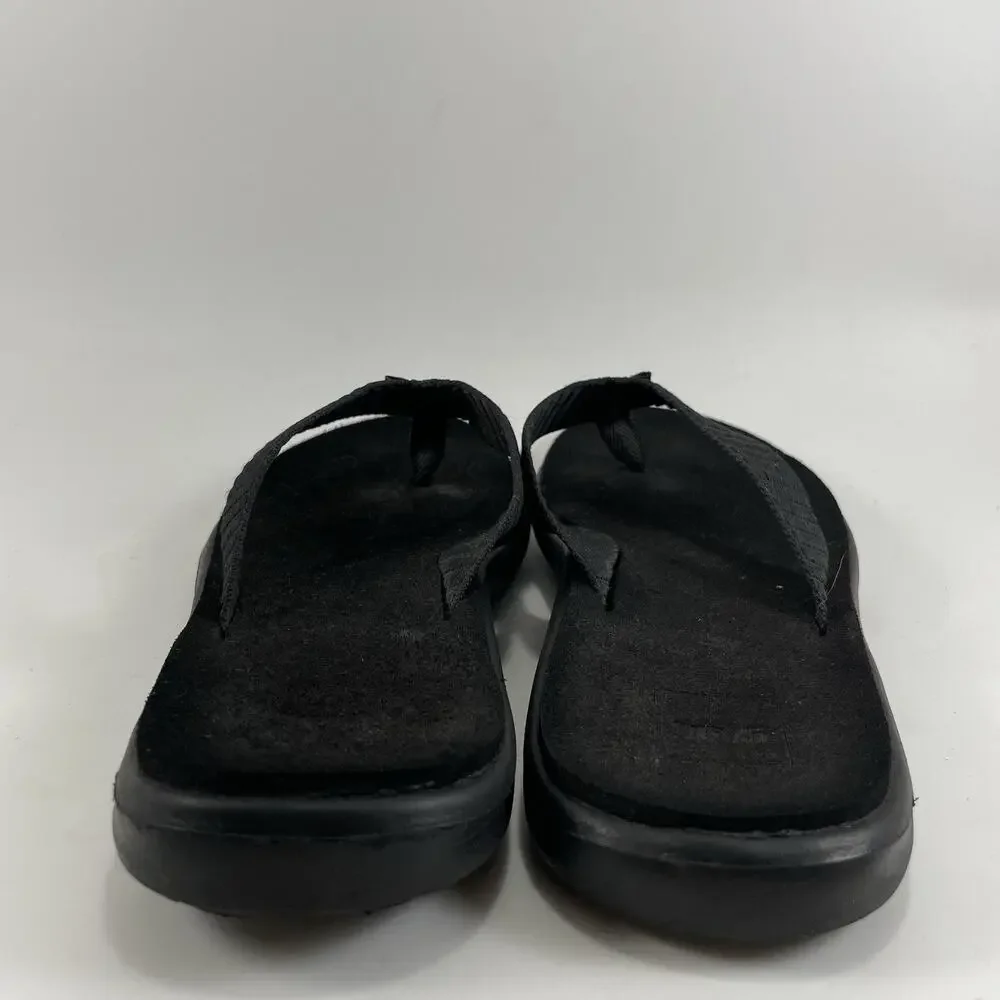 Teva Voya Canvas Flip Flops Womens Size 7 Black Sandals Beach Pool Comfort